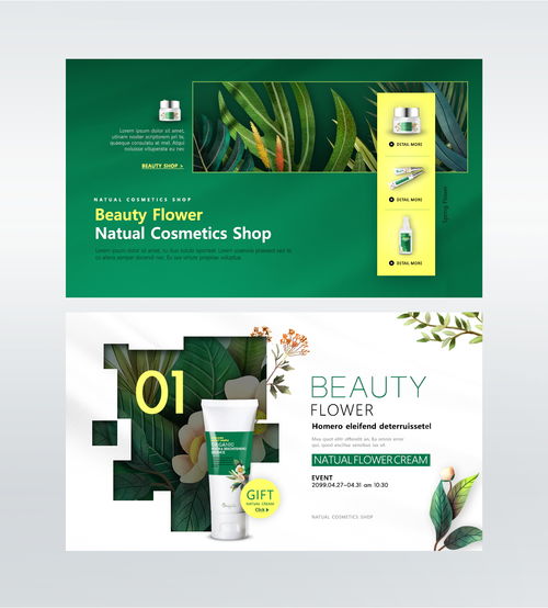 天然植物 護(hù)膚產(chǎn)品 花卉精華 美妝海報(bào)設(shè)計(jì)psd tit251t0095w1 y1221待整理